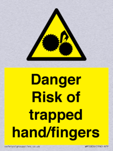 Danger Risk of trapped hand/fingers
